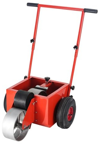 Wheel Transfer Line Marking Machine, Heavy Duty Steel Line Marker, Powder Coated, Height Adjustable Handle, 15L Paint Tank, 4'' Line Width, for Grass Surfaces Sports Pitches & Court