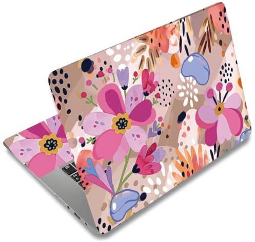 SUPERDANT 3 Stück Graffiti Blumen Laptop Haut 38x27 cm Zuschneiden Passend Notebook Aufkleber Cover Dekor Set Wasserdicht Kratzfest PVC Aufkleber Cover Dekor Für 11 17 Zoll Notebook Bunt