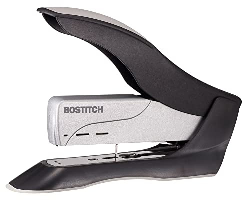 Bostitch Office inHANCE+100 Heavy Duty Stapler - Two Fingers, No Effort, Spring Powered Stapler - 100 Sheets, Gray (1300)