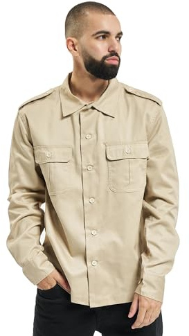 Brandit US skjorta långärmad, många färger, storlek S till 7XL, Beige, M