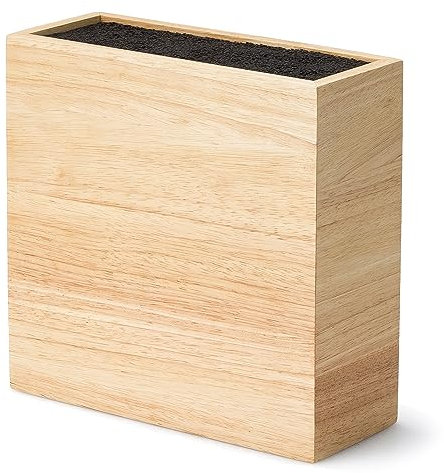 Continenta Messerblock aus Gummibaumholz, mit flexiblem Kunststoff-Einsatz, 22 x 9 x 21,5 cm