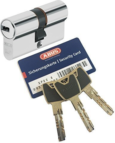 ABUS XP20S Doppelzylinder Länge (a/b) 40/45mm (c=85mm) mit Sicherungskarte und 3 Schlüssel mit Design-Clip, Not-u. Gefahrenfunktion und SKG** Bohrschutz