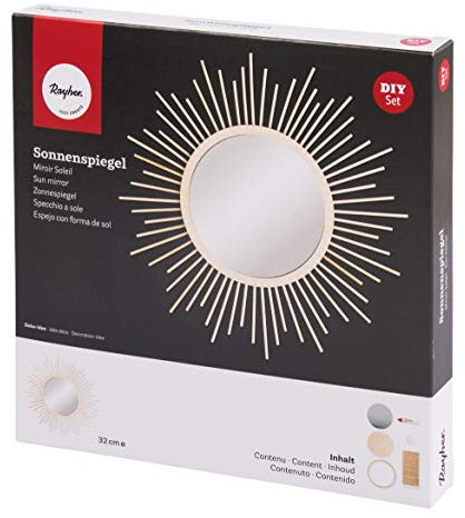 Rayher 62916000 Kit: Miroir Soleil, petit, 32cm ø, miroir ø 15cm, boîte 1set