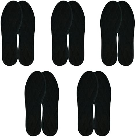 Japanwelt Les Tongs Zimtsohlen I mit 100% natürlichem Zimt, Einlegesohlen-Zimt Schuhsohlen, gegen Schweißgeruch Schweißfüße Anti-Schweiß, Schuh-Einlagen für Damen & Herren - 5er Set, Schwarz