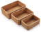 Cestas Almacenamiento Rectangulares de Ratán Cajas de Mimbre Tejida Apilable para Armarios de Cocina Estante Conjunto Natural 3 Piezas