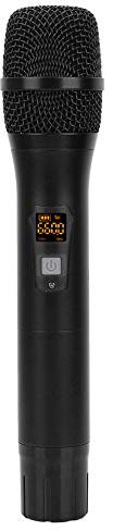Microfono Wireless Professionale, Microfono di Mano Portatile, Microfono Palmare Wireless Professionale UHF Digitale per Karaoke, Home KTV, Feste, Chiesa, Nero
