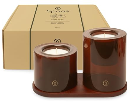 Spaas Giftbox Delight Duftkerzen mit Holzdekorationstablett, Solar Spirit