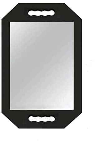 Rimosy Lightweight Hand Mirror - Black Foam Handle Mirror for Barbers & Salons - Double Handle for Easy Carry & Hold for Haircuts & Makeup
