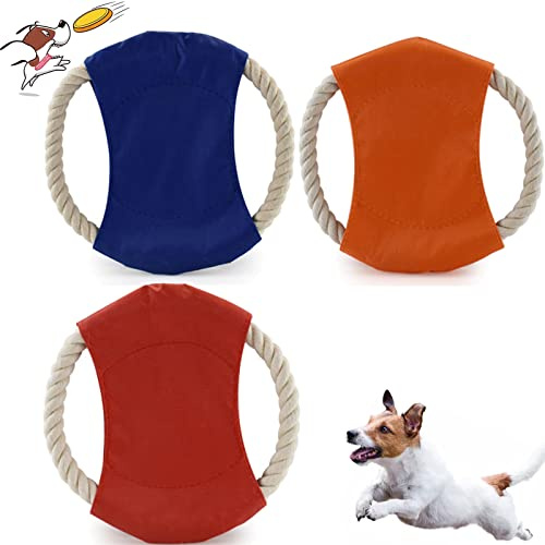mohito 3PCS Frisbee para Perros 18cm Perros interactivos Frisbee Disco Volador para Mascotas Masticar Mascotas de Frisbee para Adiestramiento y Juego 3 Colores