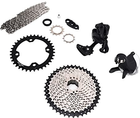 Entatial A7 Mountainbike 1x10 Speed Group Set, Schwarz, 26-29 Vollfederung, 10-Gang, Felgenbremse, Bergfahren