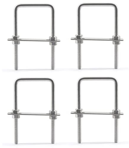 4 Stück U-Bolzen Edelstahl Vierkant M8x60x120mm Vierkant U Bolzen mit Muttern