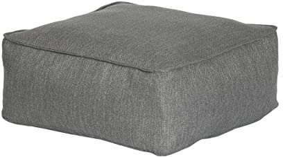blomus Outdoor Hocker -Grow- | Sitzhocker Garten wetterfest | Farbe Coal | Outdoor Pouf Lounge Modul | Terrasse Balkon Garten | ohne Bodenplatte