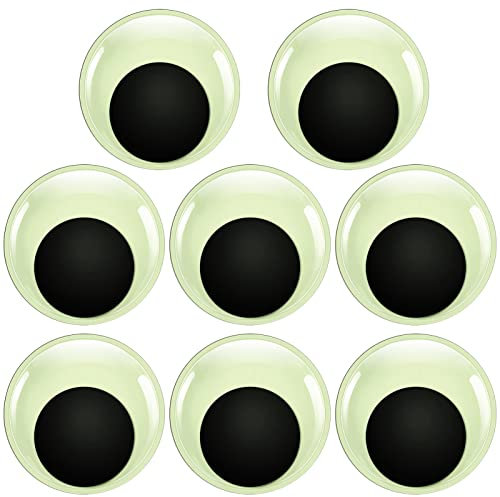TOAOB 8pcs Yeux Mobiles Autocollants Grand Fluorescent Yeux Lumineux en Plastique Wiggle Eyes 40mm Brillant dans pour Artisanat Scrapbooking Fabrication de Poupées Loisirs Creatifs