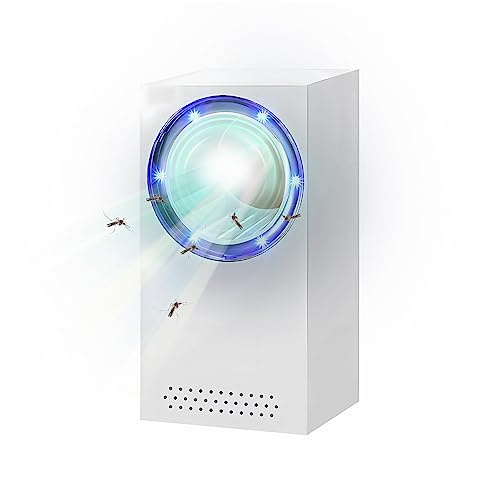 Lampe anti-moustiques, lampe anti-mouches électrique portable, piège à mouches, lampe UV silencieuse avec piège à mouches USB pour intérieur et extérieur, maison, cuisine, jardin, camping (blanc)