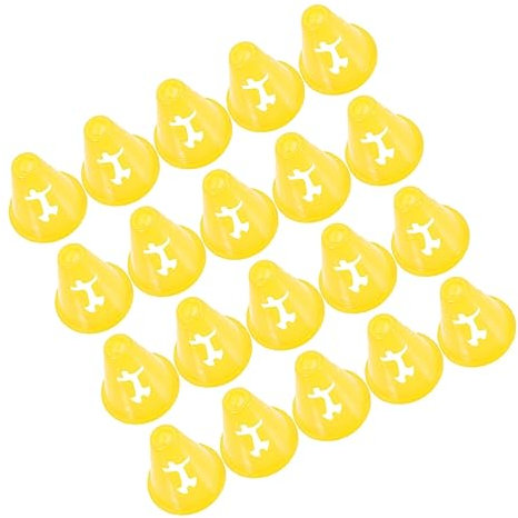 VANZACK Fußball Trainingshütchen Kleiner Kegel Aus Kunststoff 8cm Hoch Gelb Tragbar Für Kindertraining Rollschuhlaufen Und Skating