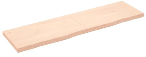 vidaXL Waschtischplatte, Tischplatte für Badezimmer, Massivholzplatte mit Naturkante, Holzplatte Arbeitsplatte Bad Waschtischkonsole Platte, Massivholz Unbehandelt