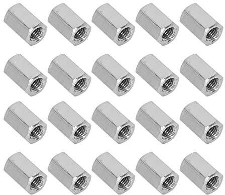 Edelstahl-Sechskant-Überwurfmutter, 20er-Pack Sechskant-Überwurfmutter 304 Edelstahl M8 X 1,25-13-L20 Mm Silber Stabile Überwurfmutter, Überwurfmuttern