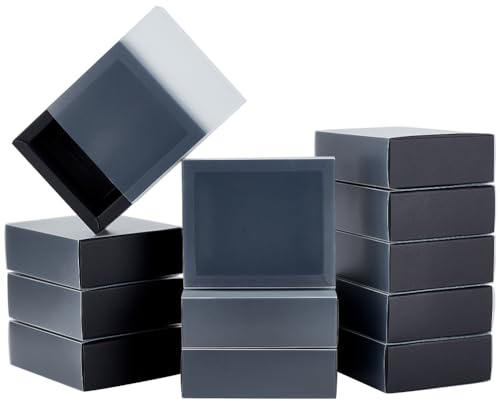 BENECREAT 12 Packungen Geschenkboxen Aus Kraftpapier, Schmuckschubladenboxen Schwarze Geschenkboxen Mit 12.5x10.5x4.5cm PVC-Fensterabdeckung Für Party, Schmuck, Geschenkverpackung