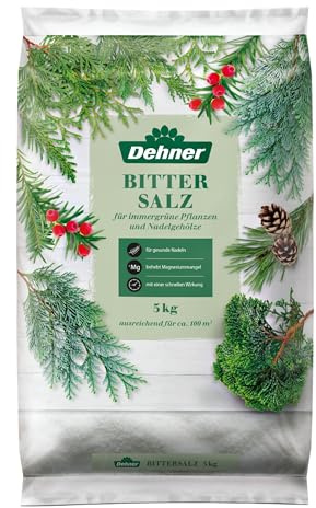 Dehner Bittersalz, hochwertiger Spezialdünger, Dünger für Thujen / Nadelgehölze, Magnesiumsulfat, mit Sofortwirkung, 5 kg, für ca. 100 qm, bunt