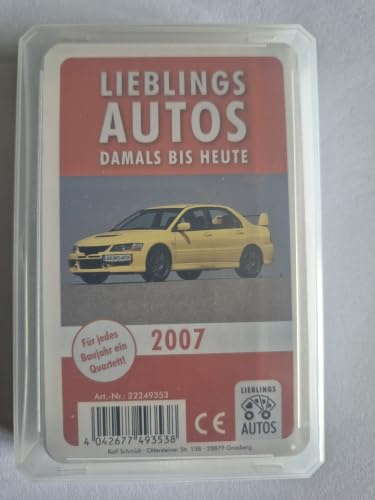 Lieblings Autos Auto Quartett 2007 Baujahr Geburtsjahr 19. Geburtstag Geschenk Spielkarten Neu