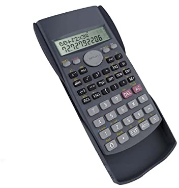 Calcolatrice Scientifica, 12 Cifre, 240 Funzioni, Display Doppia Riga, Dimensioni 158x84x16mm, per Studenti, Uffici, Scuola e Impresa, Cover Protettiva