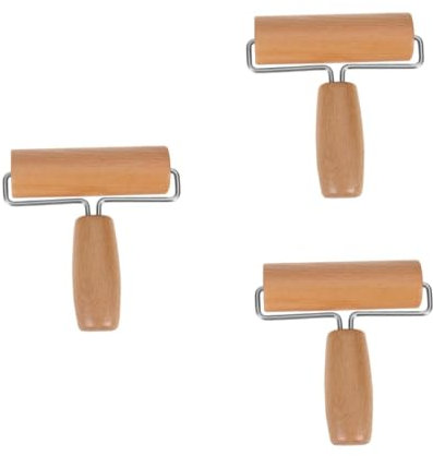 ABOOFAN 3St Teigwalze Nudelholz Pizzateigroller Pizzaroller Mini Pizza Backrolle kitchen helper kitchenaide baking Backwerkzeug Teigausroller Teigbearbeitung Rolle zum Backen Bambus