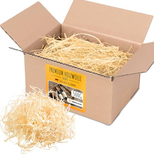 verpacking frisure de bois d'épicéa (quantité au choix) pour cadeaux et colis - matériau de remplissage décoratif 0,5 kg