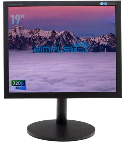 SIMPLETEK - Monitor LCD B1940MR 19 | 5:4/4:3 - VGA/DVI/Audio | Base, Cavo di alimentazione e Cavo VGA inclusi (Ricondizionato)