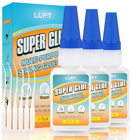 LLPT superlim | Net 30 g | klart universallim med anti-igensättningslås | omedelbart starkt lim | för plast metall keramiskt glas med mera (LSG030-3) | 3 förpackningar