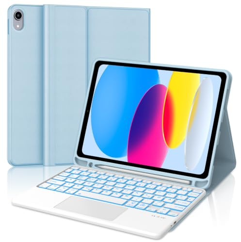 Occtingkind Funda con Teclado para iPad 11 Generación A16 2025/10 Gen 2022 | [Español] Teclado Bluetooth Magnéticamente con Funda Delgada y Touchpad para Tablet iPad 11/10 Gen 11/10.9 Pulgada, Negro