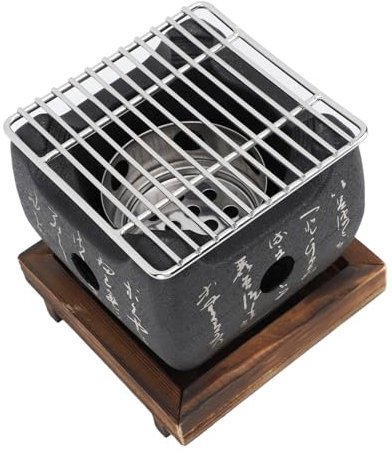 Goshyda Grill per Barbecue a Carbone Portatile, Piano Barbecue da Tavolo Compatto per Picnic da Giardino da Campeggio All'aperto, Riscaldamento Rapido (19.5x18cm / 7.7x7.1in)