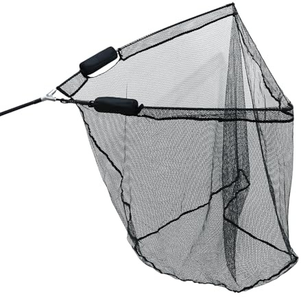 MK-Angelsport Karpfenkescher 42 Zoll – 2-teilig & gummiert – robuster Kescher für Karpfenangeln – faltbar, teleskopierbar & fischschonend – Angelkescher mit Netz für Profi & Einsteiger