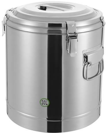 TouSuaRSi Contenitore termico in acciaio inox da 30 l, grande apertura, per alimenti, ristoranti, mense, cucine di casa (30 l)