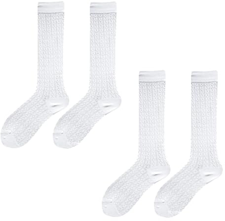Mjzzh Chaussettes Mi - Genou Femme à Dentelle Crochétée, Adaptées à Tailles 35-41, Parfait pour Oktoberfest, Halloween, Déguisements de Noël