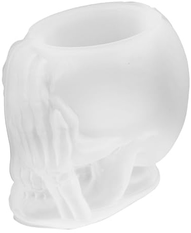 SHINEOFI Reusable Silicone Skull Mold for DIY Candle Holder Flowerpot Pen Pot Halloween Silicone Candlestick Mold for Handmade Crafts and Home Decor