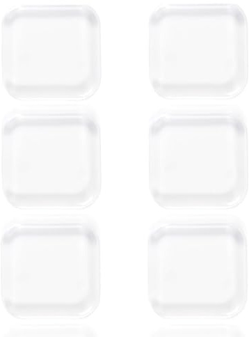 6PCS Door Stopper Wall Protector, Door Knob Wall Shield, 4CM Square Soft Rubber Self-Adhesive Door Handle Bumper Pads, Clear, Transparent Wall Protectors Against Impact, Noise for Home Walls