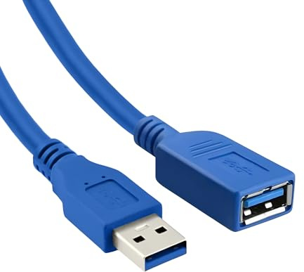 NEW LEADER USB Extension Cable 1M, USB Male to Female Extension Cable, 3.0 Extender Cables 5Gbps High Speed Transfer Data Sync Extender Cord Compatible with Keyboard, Mouse, Scanner