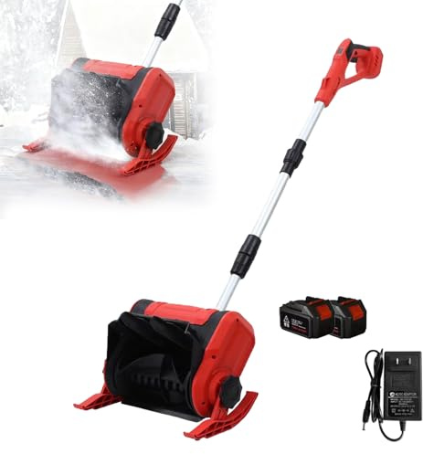 ORIDLECTAL Pelle à Neige Électrique, Fraise à Neige et Deneigeuse, Batterie 20V 4,0Ah, Moteur Haute Puissance 1200W, Portée 16cm, pour Seuils de Porte et Escaliers