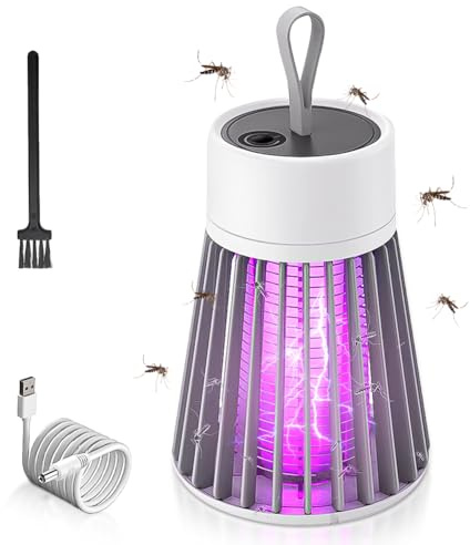 BNGXR Lámpara Antimosquitos Eléctrico, 360°UV Mata Mosquitos Electrico USB Recargable Matar Lampara Mata Moscas Eléctrico No Tóxico para Interior y Exterior Jardín o Salir Camping