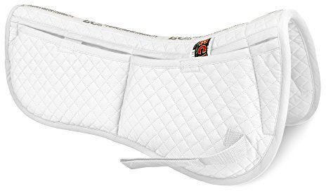 ECP Equine Comfort Products Verstellbare, stoßdämpfende Sattelunterlage aus Memory-Schaum, Verletzungsprävention und Druckentlastung, anpassbare Passform, atmungsaktiv für alle Fahrstile, Weiß