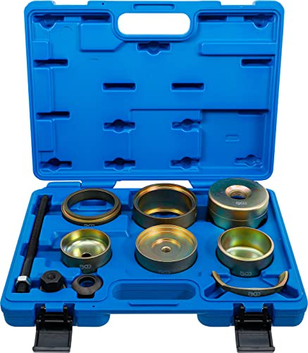 BGS 8779 | Hinterachslager-Werkzeug-Satz | für VAG | 11-tlg. | zum Erneuern von Kunststoff- und Gummilagern | Anwendung am Fahrzeug | Druckstücke, Ring, M12-Spindel