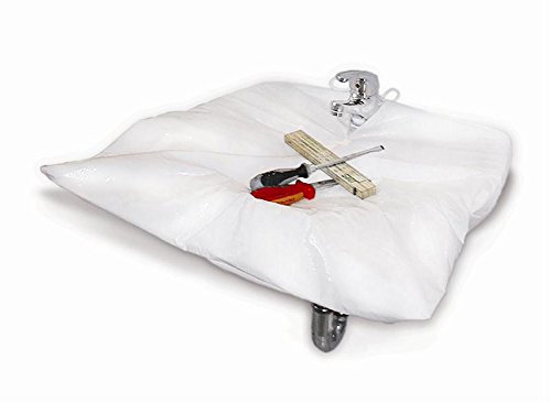 Schutzhaube für Waschbecken 60 x 90 cm - Abdeckvlies Malervlies Schutzfolie Abdeckfolie Bad Badezimmer WC Sanitär Waschtisch weiß - folienbeschichtet, mit Zugkordel - Böck