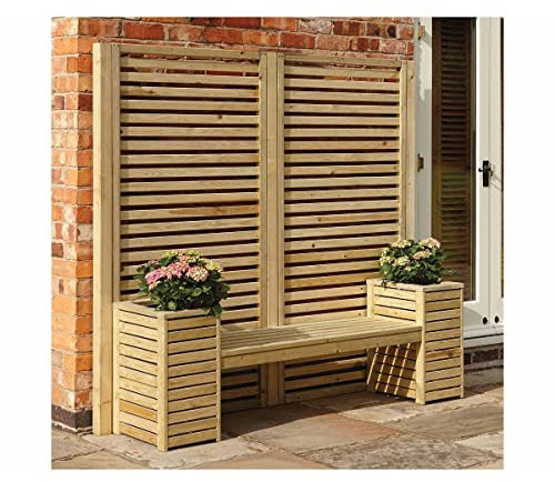 Rowlinson GCSEAT Garden Creations Seat Set, Natural, 201 x 67 x 183 cm
