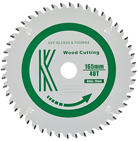 4102 Key Blades and Fixings 165 mm x 20 mm x Bore Track Circular Saw Blade 48 Tooth 48t