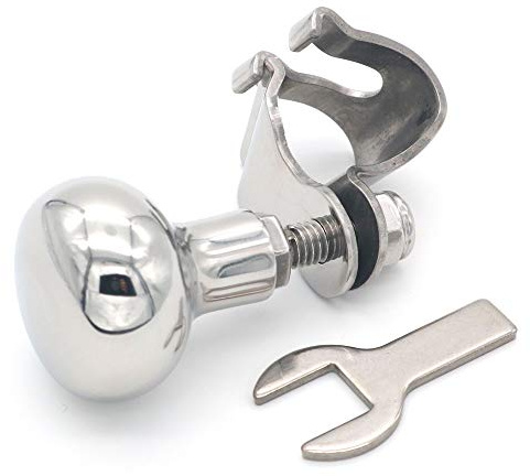 NUZAMAS Pommeau de volant de bateau en acier inoxydable 316 pour bateau, yacht