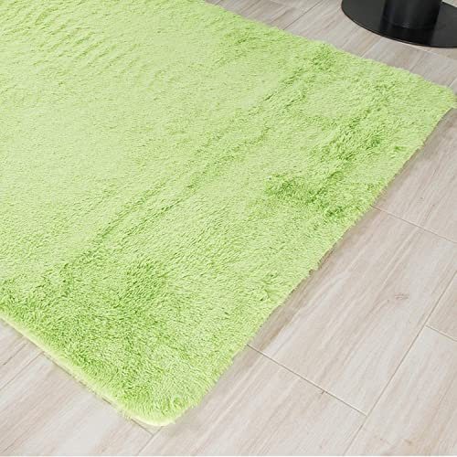Carpeto Rugs Shaggy Teppich Wohnzimmer Flauschig - Wohnzimmerteppich Modern - Flauschiger Kuschelteppich Hochflor - Weich Langflor Teppich Kinderzimmer, Schlafzimmer - Grün - 200 x 300 cm