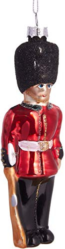 BRUBAKER Soldat England Grenadier Guards - Handbemalte Weihnachtskugel | Mundgeblasener Christbaumschmuck aus Glas - Figuren lustig Deko Anhänger Baumkugel - 14 cm