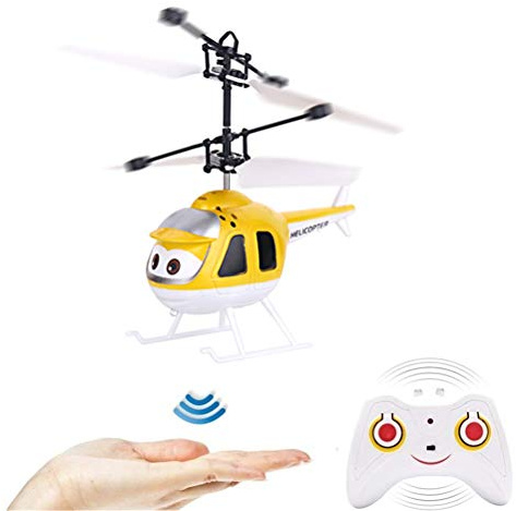 RC Helicopter With Gyro and LED Light - Remote Controlled Mini Helicopter for Kids, Indoor Flight Toy for Children 6 Years and Up