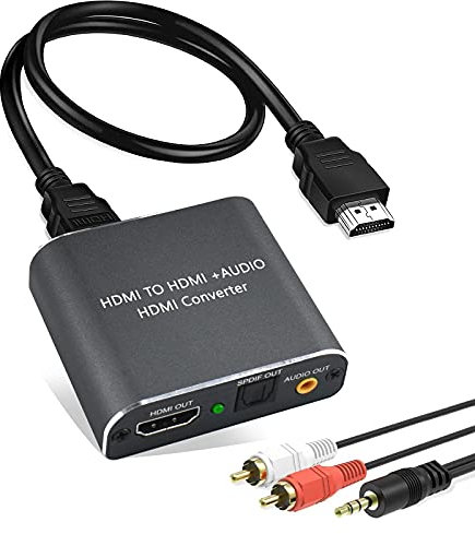 HDMI Audio Extractor,HDMI vers HDMI TOSLINK SPDIF 3.5mm stéréo L/R Audio Extracteur,HDMI Optical Audio Splitter compatible HDMI2.0 Dolby Digital PCM