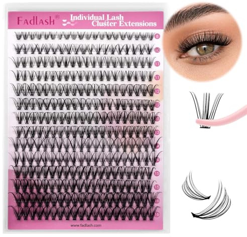 Wimpern Einzeln Cluster für 20D 0.07 D Curl 8-16mm Künstliche Wimpern Einzeln Büschel für Anfänger